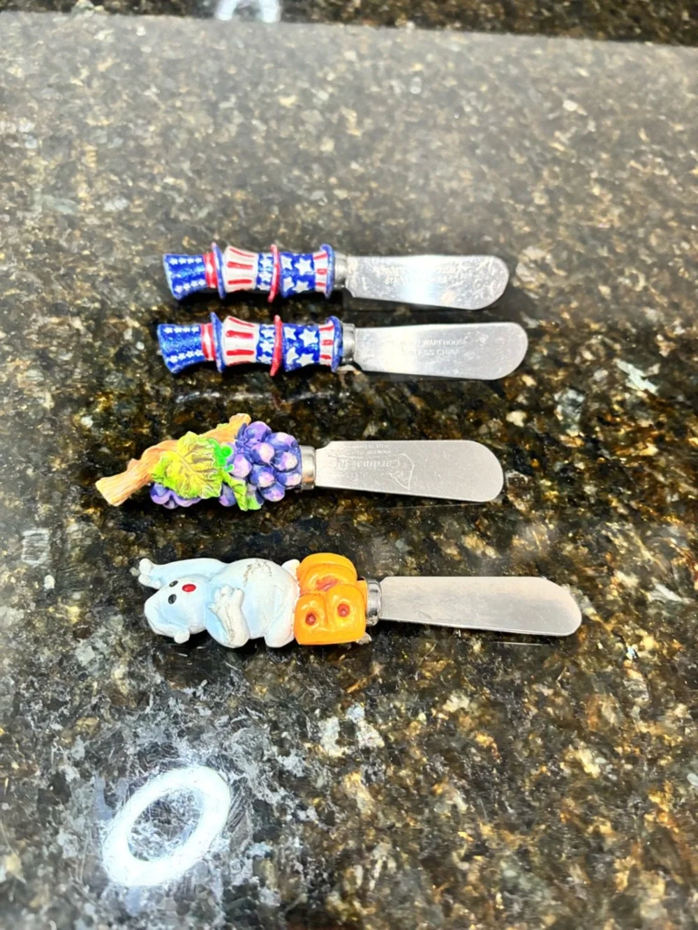 Set of Four Stainless Steel Cheese Spreaders